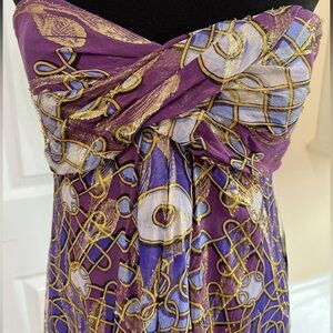 Nicole Miller Collection Dress mini metallic size 8 Y2k Dark Romantic